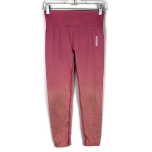 Gymshark Pull On High Rise Full Length Leggings in Gradient Pink/Orange